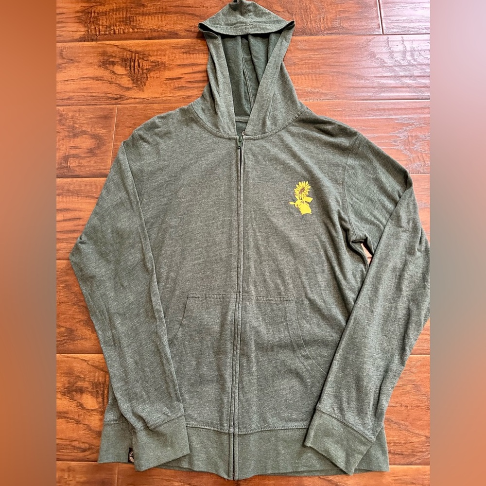 Pikachu & Sunflora Pokémon Unisex Green Hoodie Size Small - Picture 8 of 13